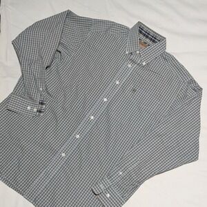 Ariat Wrinkle Free Brown Check Men's Medium Flip Cuff Long Sleeve